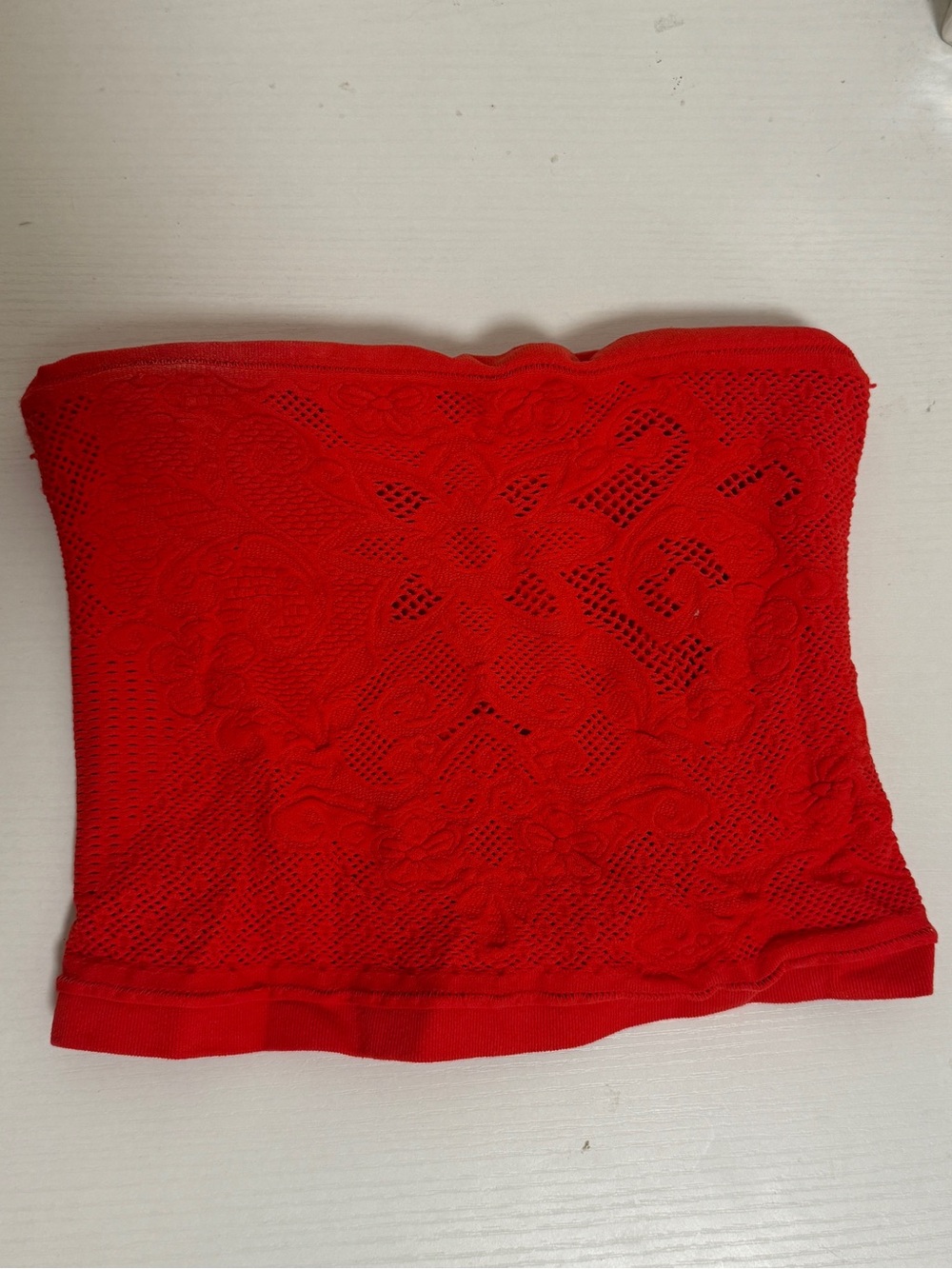 Free People Red Lace Tube Bandeau Top